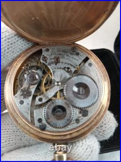 Waltham Pocket Watch 14k Gold Fill Case, Gold Gears, 1920s, 15 Jewel