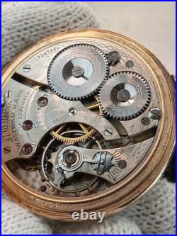 Waltham Pocket Watch 14k Gold Fill Case, Gold Gears, 1920s, 15 Jewel
