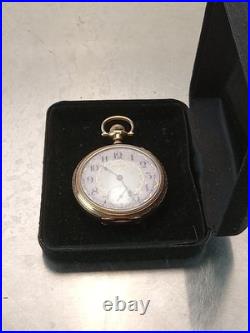 Waltham Pocket Watch 14k Gold Fill Case, Gold Gears, 1920s, 15 Jewel