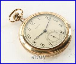 Waltham Pocket Watch 17 Jewel 12 Size Guaranteed 10 years case Runs RA21-218