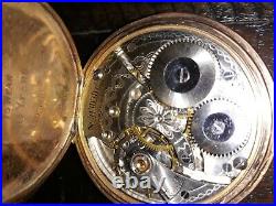 Waltham Pocket Watch 9k Plated Gold & Denison Watch Case Company
