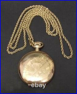 Waltham Pocket Watch Gold Filled hunter case, P. S. Bartlett 15 jewel & Chain