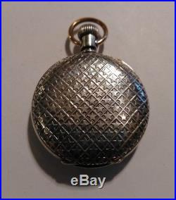 Waltham RARE 1s. Mint fancy dial 9 jewels mint multi-color silver case restored