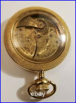 Waltham RARE gold flashed P. S. BARTLET 6S. 16J. Adj fancy dial display case 1906