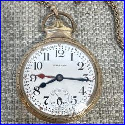 Waltham Railroad Pocket Watch Grade 645 21 Jewel Dual Hour Hands NAWCo 10k case