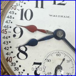 Waltham Railroad Pocket Watch Grade 645 21 Jewel Dual Hour Hands NAWCo 10k case