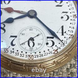 Waltham Railroad Pocket Watch Grade 645 21 Jewel Dual Hour Hands NAWCo 10k case