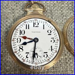 Waltham Railroad Pocket Watch Grade 645 21 Jewel Dual Hour Hands NAWCo 10k case