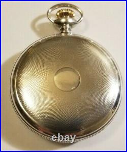 Waltham Riverside 16S. 17J. Adj. High Grade mint fancy dial coin silver case