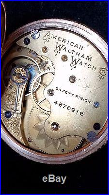 Waltham Solid 14k Yellow Gold Pocket Watch, 6s, SW SS Heavy Hunter Case, Ca. 1891