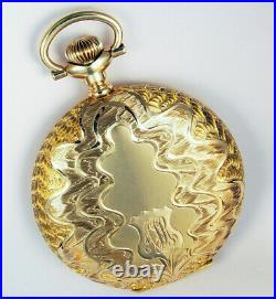 Waltham Spectacular 14k Gold Hunting Case 16 Size 21j Crescent St Pocket Wa