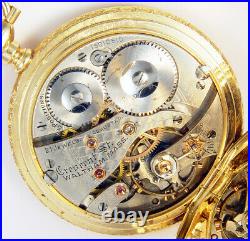 Waltham Spectacular 14k Gold Hunting Case 16 Size 21j Crescent St Pocket Wa