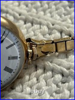 Waltham Traveler 10K Gold Filled Ladies Pocket Watch J Boss Keystone Case Vtg US