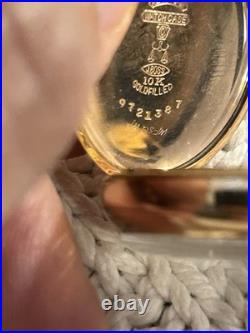 Waltham Traveler 10K Gold Filled Ladies Pocket Watch J Boss Keystone Case Vtg US