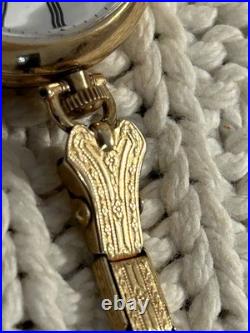 Waltham Traveler 10K Gold Filled Ladies Pocket Watch J Boss Keystone Case Vtg US