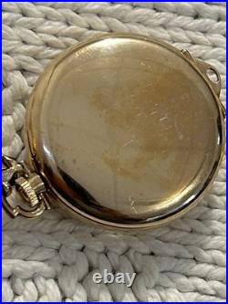 Waltham Traveler 10K Gold Filled Ladies Pocket Watch J Boss Keystone Case Vtg US
