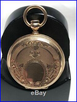 Waltham William Ellery Key Wind/key Set Pocket Watch In 14k Gold Case