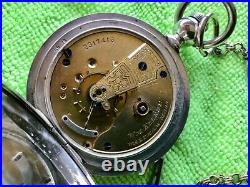 Waltham Wm Ellery 1877 (working) 11J, 18S withKey in Coin Silver Hunter Case