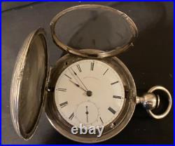Waltham model 1857 18s Coin Silver Massive Hunter case Pocket Watch 230.9gr
