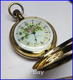Waltham royal 8s GREAT fancy dial 13 jewels gold filled case restored very nice