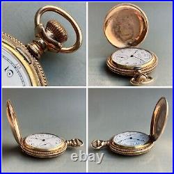 Waltham vintage pocket watch 1890s hunter case manual mechanical 6s works