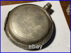 Warranted Coin Silver Size 18 Pocket Watch Case / damaged 2.5 oz