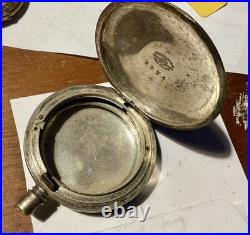 Warranted Coin Silver Size 18 Pocket Watch Case / damaged 2.5 oz