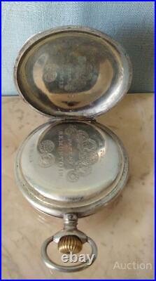 Watch Remontoir Pocket 16 Rubis Antique Silver Swiss Case Horse Rare Patent Old