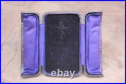 Watch case antique leather made pocket watch velvet table stand collectable