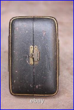 Watch case antique leather made pocket watch velvet table stand collectable
