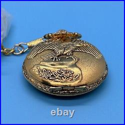 Watch it pocket watch Eagle design on case Front and Face Elegant? USA
