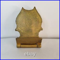 Wooden Pocket Watch Holder Case Gold Wash Ornate Antique 1900's Small Watch
