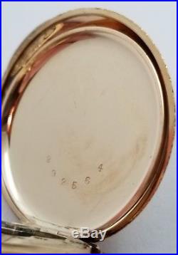 Working 1892 Elgin Pocket Watch 13 Jewels Solid 14K Gold Double Hunter Case