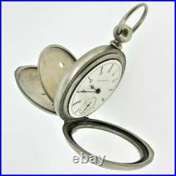 Working Antique Military Time Elgin Pocket Watch and Case. 1893 Grade 97, 7j 18s