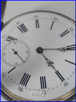 Working Antique Swiss Remontoire Pocket Watch in Silver Case