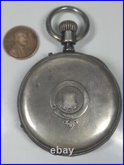 Working Antique Swiss Remontoire Pocket Watch in Silver Case