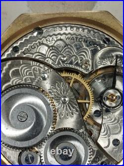 Working Vintage 1928 Elgin 303 12s Gold Filled Barrel Case Pocket Watch