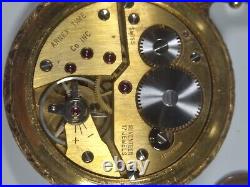 Working Vintage Arnex Mens Manual Pocket Watch Embossed Deer Hunter Case
