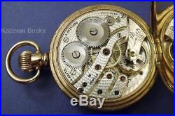 Working Vintage Tavannes 16 Jewel Gold Plated Half Hunter Case Fob Pocket Watch