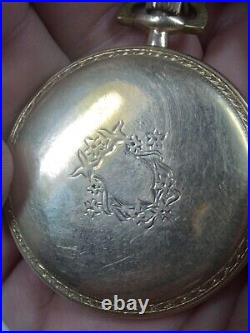 Working Vintage Unidentified Swiss Pocket Watch in Gold Filled Case