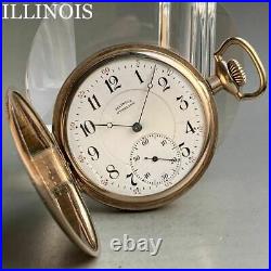 Working well Illinois Antique Pocket Watch 1920s Hunter Case
