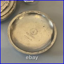 Works! Antique 1898 LOCOMOTIVE Railroad TRAIN CASE 18s WALTHAM 17j MODEL 1883