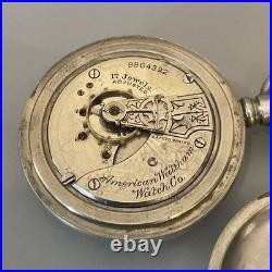 Works! Antique 1898 LOCOMOTIVE Railroad TRAIN CASE 18s WALTHAM 17j MODEL 1883