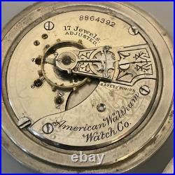 Works! Antique 1898 LOCOMOTIVE Railroad TRAIN CASE 18s WALTHAM 17j MODEL 1883