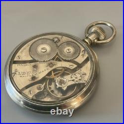 Works! Antique Waltham 16s 17j Model 1908 Grade 635 Pocket Watch Salesman Case