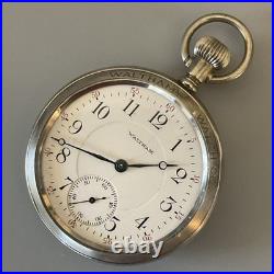 Works! Antique Waltham 16s 17j Model 1908 Grade 635 Pocket Watch Salesman Case