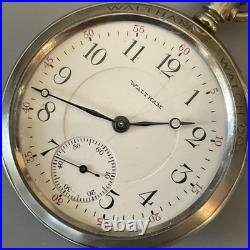 Works! Antique Waltham 16s 17j Model 1908 Grade 635 Pocket Watch Salesman Case