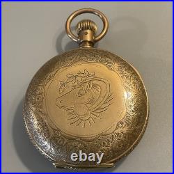 Works! Vintage Antique Illinois Gold Filled Hunter Horse Case Grade 89 18s 17j