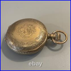 Works! Vintage Antique Illinois Gold Filled Hunter Horse Case Grade 89 18s 17j
