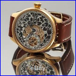 Wristwatch from Pocket Movement Watch Vintage New Steel Case Hand Engraved HWC